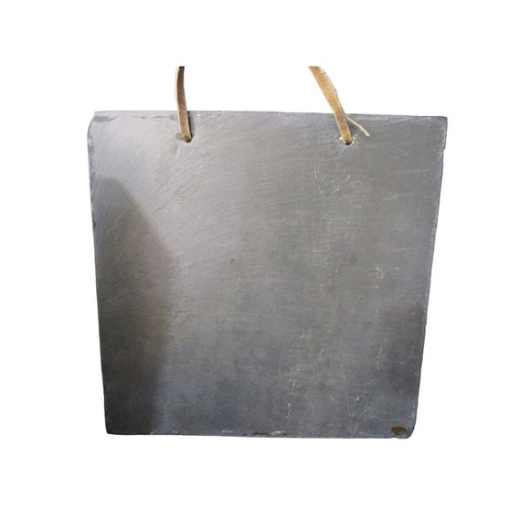 Santa Cat Print On Slate Tile Plaque Knotted Leather Hanger GUC So Much Detail - Picture 11 of 15